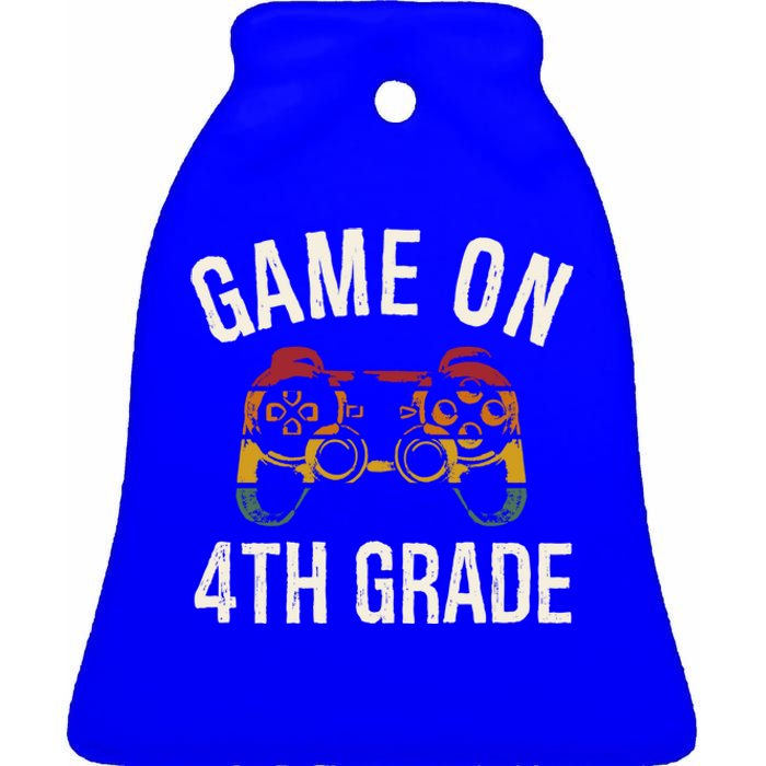 Game On 4Th Grade Funny Back To School First Day Of Sc Gift Ceramic Bell Ornament