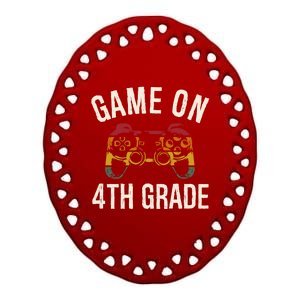 Game On 4Th Grade Funny Back To School First Day Of Sc Gift Ceramic Oval Ornament