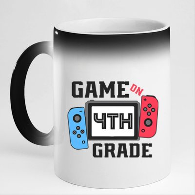 Game On 4th Grade Back To School 11oz Black Color Changing Mug