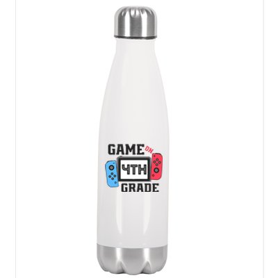 Game On 4th Grade Back To School Stainless Steel Insulated Water Bottle