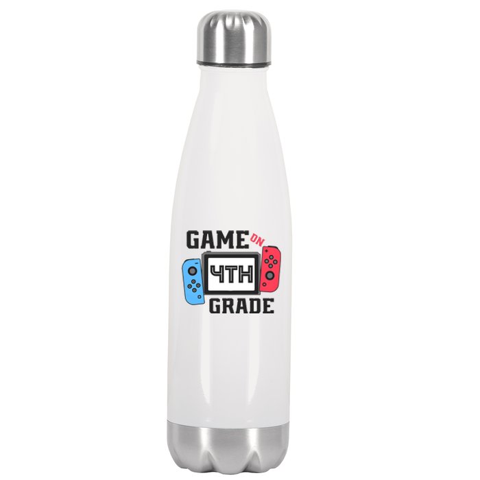 Game On 4th Grade Back To School Stainless Steel Insulated Water Bottle