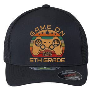 Game On 5th Grade First Day Gamer Gift Back to School Flexfit Unipanel Trucker Cap