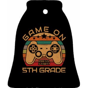 Game On 5th Grade First Day Gamer Gift Back to School Ceramic Bell Ornament