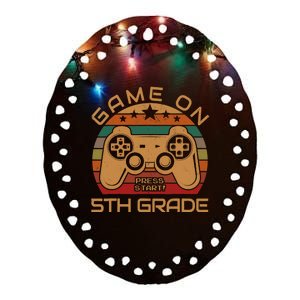 Game On 5th Grade First Day Gamer Gift Back to School Ceramic Oval Ornament