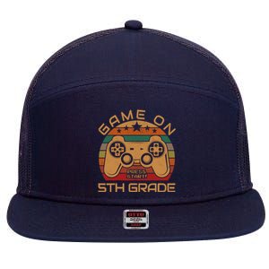 Game On 5th Grade First Day Gamer Gift Back to School 7 Panel Mesh Trucker Snapback Hat