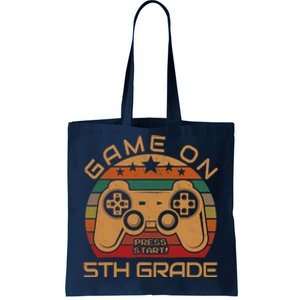 Game On 5th Grade First Day Gamer Gift Back to School Tote Bag