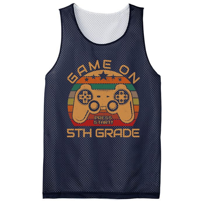 Game On 5th Grade First Day Gamer Gift Back to School Mesh Reversible Basketball Jersey Tank