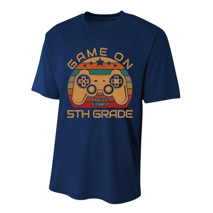 Game On 5th Grade First Day Gamer Gift Back to School Performance Sprint T-Shirt