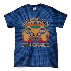 Game On 5th Grade First Day Gamer Gift Back to School Tie-Dye T-Shirt