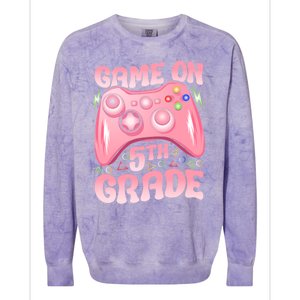 Game On 5Th Grade Back To School 5Th Grade Video Games Funny Gift Colorblast Crewneck Sweatshirt