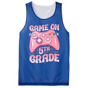 Game On 5Th Grade Back To School 5Th Grade Video Games Funny Gift Mesh Reversible Basketball Jersey Tank