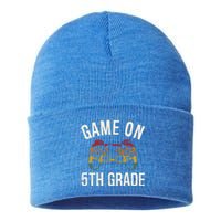 Game On 5Th Grade Funny Back To School First Day Of Sc Great Gift Sustainable Knit Beanie