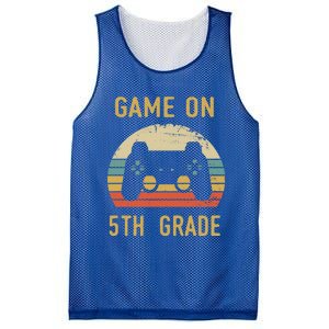 Game On 5Th Grade Gift 5Th Graders Gamers Back To School Cool Gift Mesh Reversible Basketball Jersey Tank