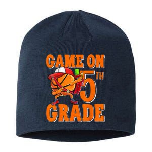 Game On 5th Grade Basketball Dabbing Retro Player Sustainable Beanie