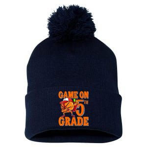 Game On 5th Grade Basketball Dabbing Retro Player Pom Pom 12in Knit Beanie