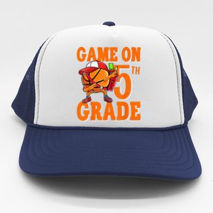 Game On 5th Grade Basketball Dabbing Retro Player Trucker Hat