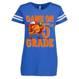 Game On 5th Grade Basketball Dabbing Retro Player Enza Ladies Jersey Football T-Shirt