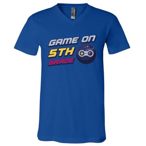 Game On 5Th Grade Back To School Gift Gamer Student Gift V-Neck T-Shirt