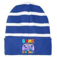 Game On 5Th Grade First Day Of 5Th Grade Back To Gift Striped Beanie with Solid Band