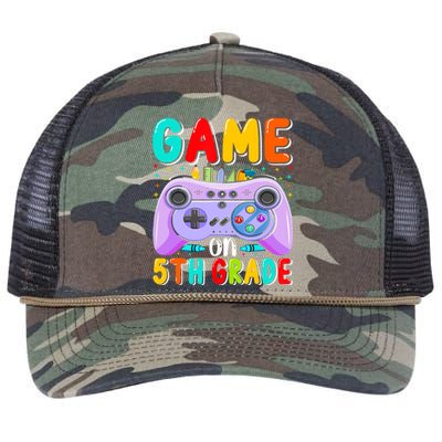 Game On 5Th Grade First Day Of 5Th Grade Back To Gift Retro Rope Trucker Hat Cap