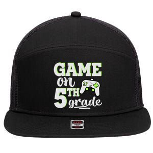 Game On 5Th Grade Gift 7 Panel Mesh Trucker Snapback Hat