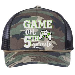 Game On 5Th Grade Gift Retro Rope Trucker Hat Cap