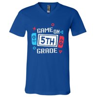 Game On 5Th Grade Funny Gift Fifth Grade Back To School Cute Gift V-Neck T-Shirt