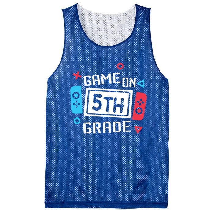 Game On 5Th Grade Funny Gift Fifth Grade Back To School Cute Gift Mesh Reversible Basketball Jersey Tank