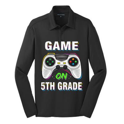 Game On 5th Grade Fifth Grade Back To School Silk Touch Performance Long Sleeve Polo