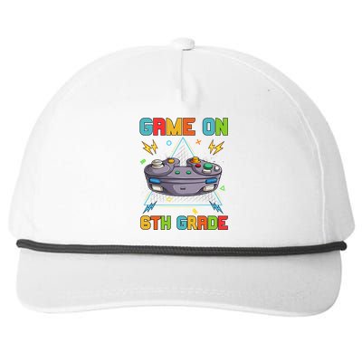 Game On 6Th Grade Funny Back To School 6Th Grade Video Games Gift Snapback Five-Panel Rope Hat