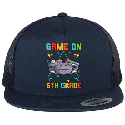 Game On 6Th Grade Funny Back To School 6Th Grade Video Games Gift Flat Bill Trucker Hat