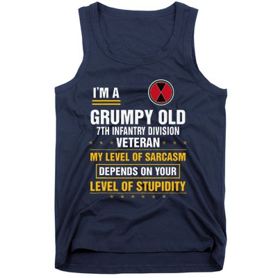 Grumpy Old 7th Infantry Division Veteran Father Day Tank Top