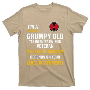 Grumpy Old 7th Infantry Division Veteran Father Day T-Shirt