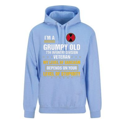 Grumpy Old 7th Infantry Division Veteran Father Day Unisex Surf Hoodie