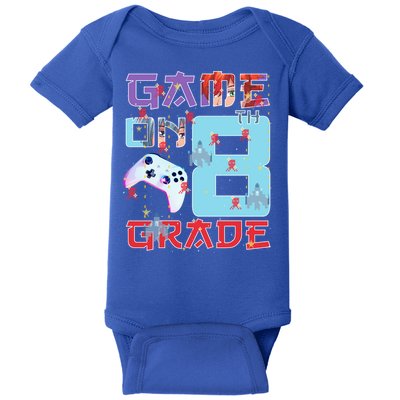 Game On 8Th Eight Grade 8Th Grade First Day Of School Meaningful Gift Baby Bodysuit