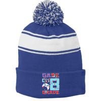 Game On 8Th Eight Grade 8Th Grade First Day Of School Meaningful Gift Stripe Pom Pom Beanie