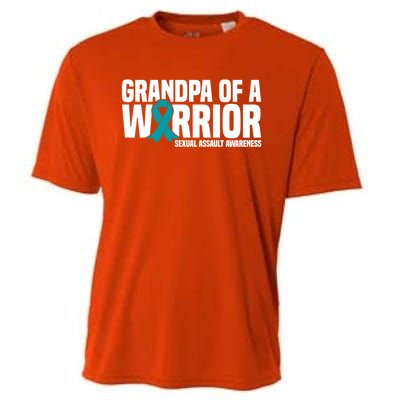 Grandpa Of A Warrior Sexual Assault Awareness Gift Cooling Performance Crew T-Shirt