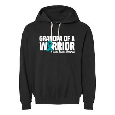 Grandpa Of A Warrior Sexual Assault Awareness Gift Garment-Dyed Fleece Hoodie