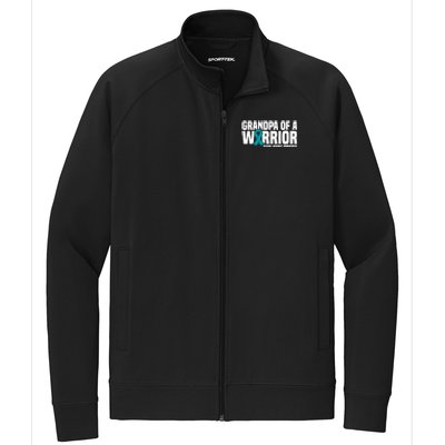 Grandpa Of A Warrior Sexual Assault Awareness Gift Stretch Full-Zip Cadet Jacket