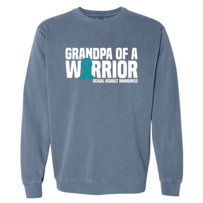 Grandpa Of A Warrior Sexual Assault Awareness Gift Garment-Dyed Sweatshirt