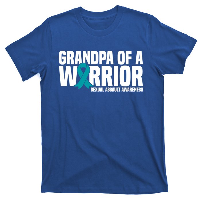 Grandpa Of A Warrior Sexual Assault Awareness Gift T-Shirt