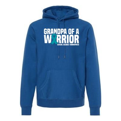 Grandpa Of A Warrior Sexual Assault Awareness Gift Premium Hoodie