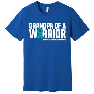 Grandpa Of A Warrior Sexual Assault Awareness Gift Premium T-Shirt