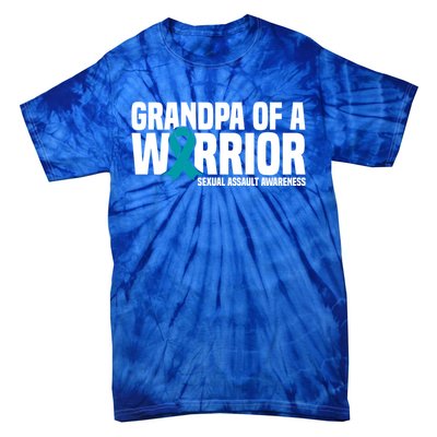 Grandpa Of A Warrior Sexual Assault Awareness Gift Tie-Dye T-Shirt