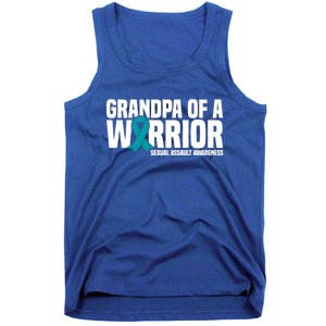 Grandpa Of A Warrior Sexual Assault Awareness Gift Tank Top