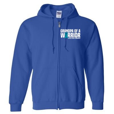 Grandpa Of A Warrior Sexual Assault Awareness Gift Full Zip Hoodie