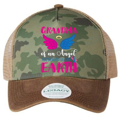 Grandma Of An Angel Miscarriage Awareness Infant Loss Gift Legacy Tie Dye Trucker Hat