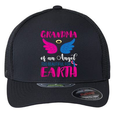 Grandma Of An Angel Miscarriage Awareness Infant Loss Gift Flexfit Unipanel Trucker Cap