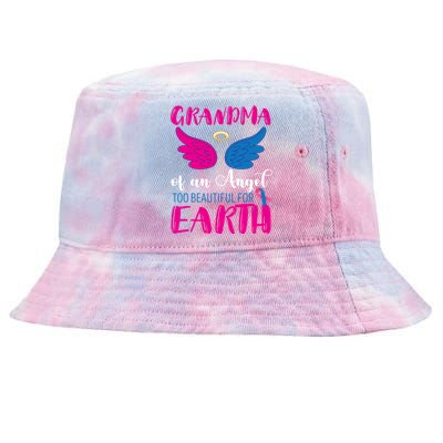 Grandma Of An Angel Miscarriage Awareness Infant Loss Gift Tie-Dyed Bucket Hat