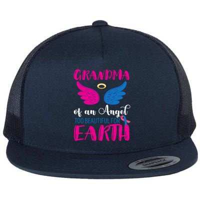 Grandma Of An Angel Miscarriage Awareness Infant Loss Gift Flat Bill Trucker Hat